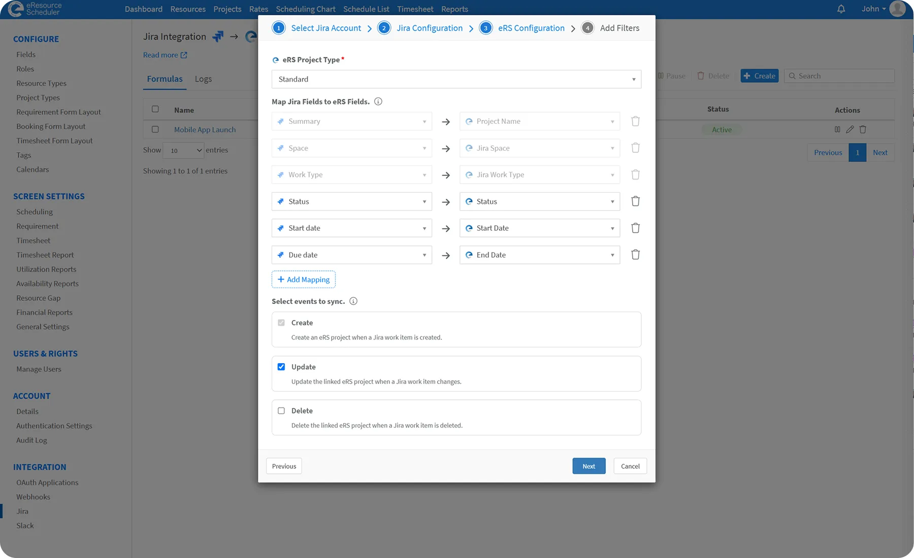 Jira field mapping configuration wizard